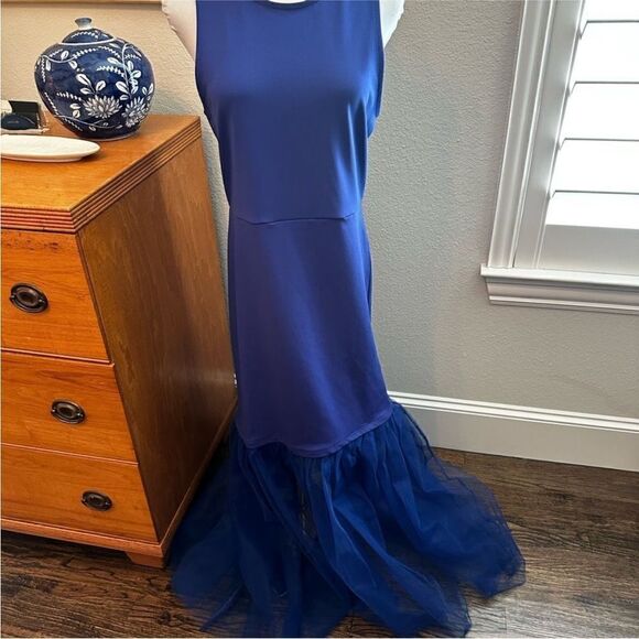 NWT Maeve Tulle-Hem Slim Tank Sapphire Blue Dress-E17 - Picture 5 of 11